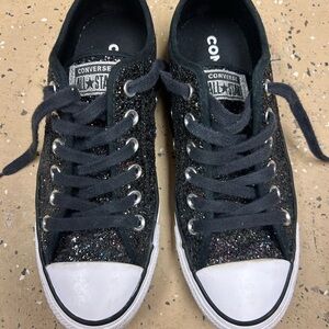 Converse Black Glitter Sneakers